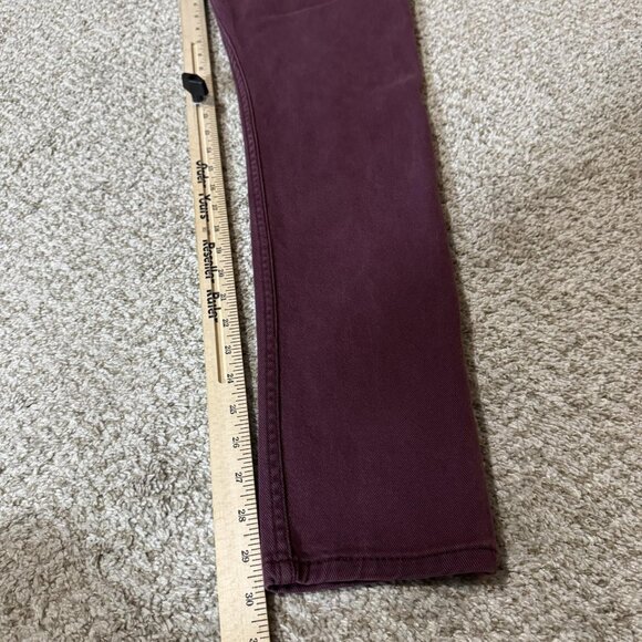 Levi's 512 Jeans Mens 30x32 Maroon Purple Slim Taper Stretch Denim Five Pocket - Picture 10 of 11
